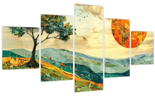 Obraz - Ilustrace krajiny (125x70 cm)