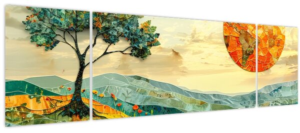 Obraz - Ilustrace krajiny (170x50 cm)