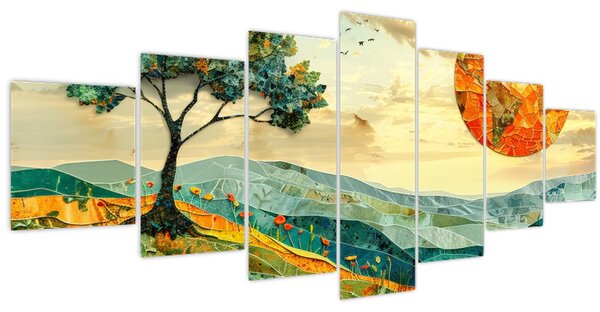 Obraz - Ilustrace krajiny (210x100 cm)