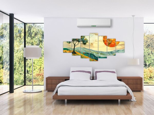 Obraz - Ilustrace krajiny (210x100 cm)