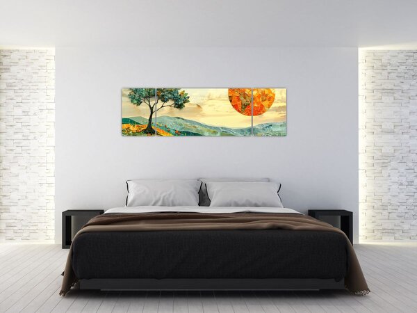 Obraz - Ilustrace krajiny (170x50 cm)