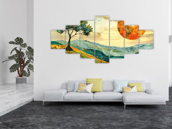 Obraz - Ilustrace krajiny (210x100 cm)