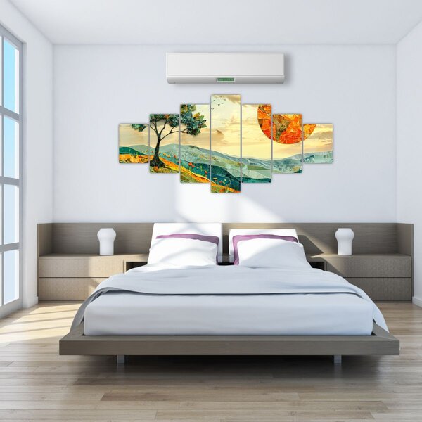 Obraz - Ilustrace krajiny (210x100 cm)