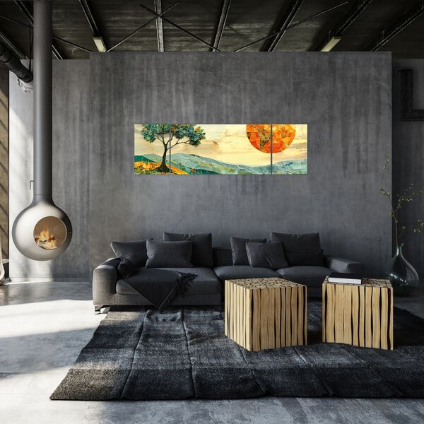 Obraz - Ilustrace krajiny (170x50 cm)