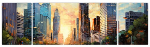 Obraz - Malba města (170x50 cm)