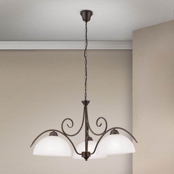 Orion - Lustr na řetězu RULA 3xE27/40W/230V pr. 70 cm bílá/bronz
