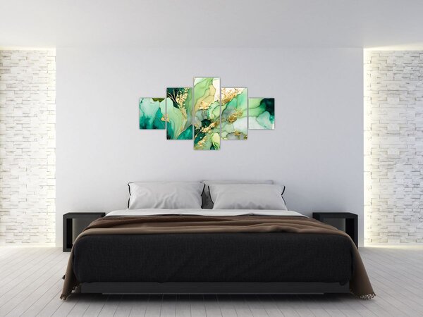 Obraz - Zelená abstrakce (125x70 cm)