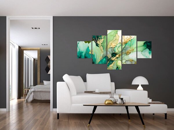 Obraz - Zelená abstrakce (125x70 cm)