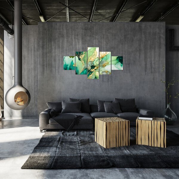 Obraz - Zelená abstrakce (125x70 cm)