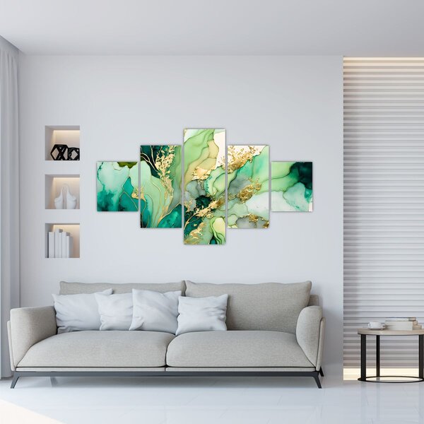 Obraz - Zelená abstrakce (125x70 cm)