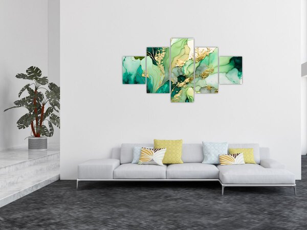 Obraz - Zelená abstrakce (125x70 cm)
