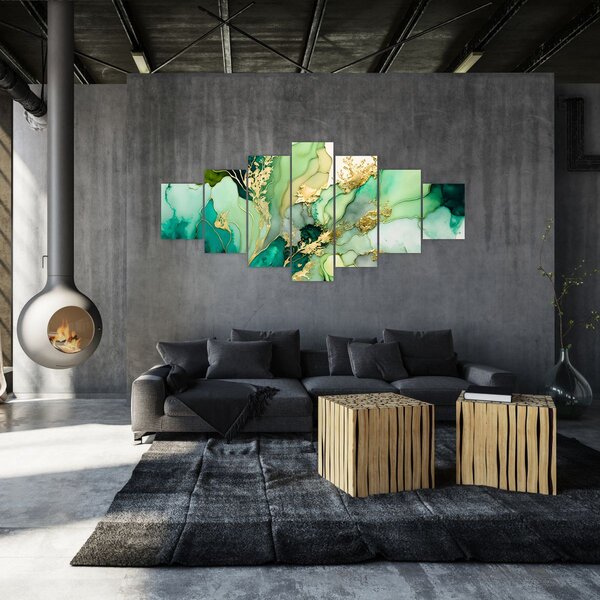 Obraz - Zelená abstrakce (210x100 cm)