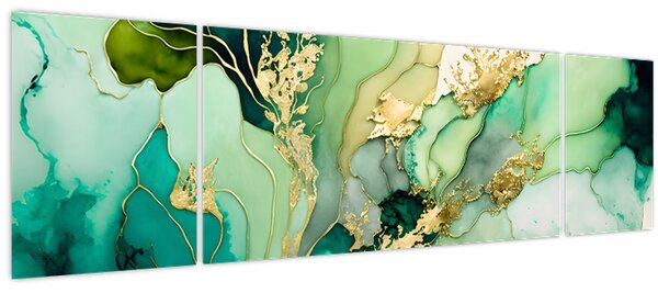 Obraz - Zelená abstrakce (170x50 cm)