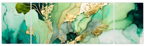 Obraz - Zelená abstrakce (170x50 cm)