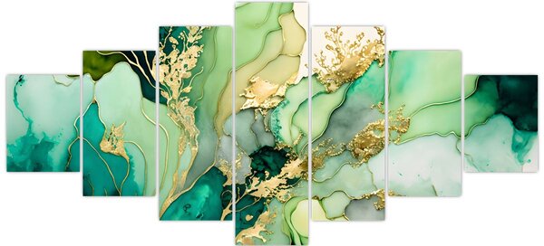 Obraz - Zelená abstrakce (210x100 cm)