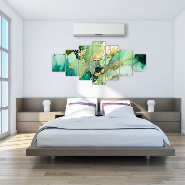 Obraz - Zelená abstrakce (210x100 cm)