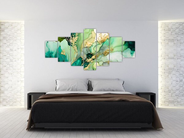 Obraz - Zelená abstrakce (210x100 cm)