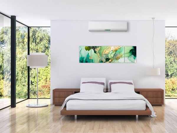 Obraz - Zelená abstrakce (170x50 cm)