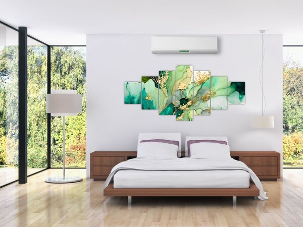 Obraz - Zelená abstrakce (210x100 cm)
