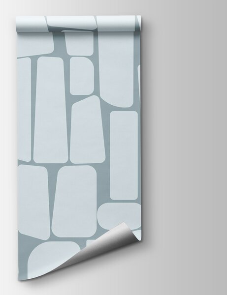 Fototapeta Bílé obdélníkové tvary na modrém pozadí, Geometrické 3D fototapety, Populární fototapety, w08295v3 - Tapeko.co.cz