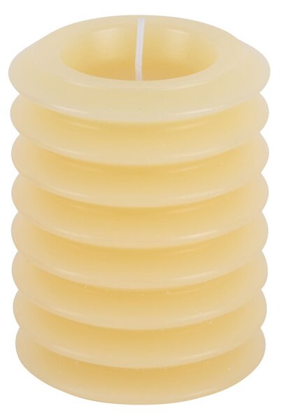 Svíčka Layered Circles M 10 cm vanilkově žlutá kost Present Time (Barva- vanilkově žlutá)