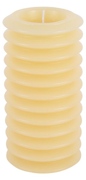 Svíčka Layered Circles L 15 cm vanilkově žlutá Present Time (Barva- vanilkově žlutá)