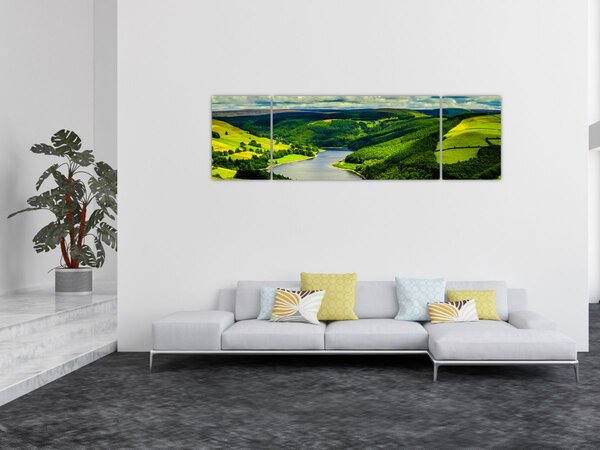 Obraz - Zelená krajina (170x50 cm)