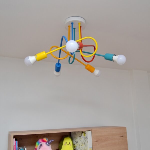 LED Dětský přisazený lustr OXFORD 5xE27/15W/230V