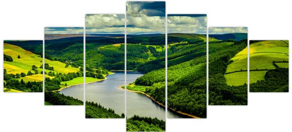Obraz - Zelená krajina (210x100 cm)