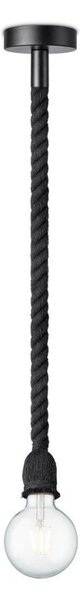Lustr na lanku LEONARDO ROPE 1xE27/10W/230V černá
