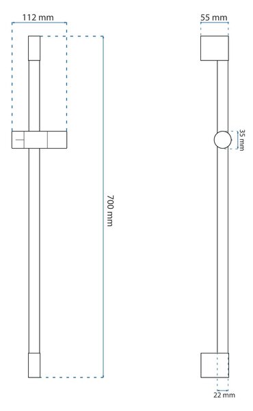 Tutumi Rea, sprchový sloup s držákem na ruční sprchu 70cm, typ 01, zlatá matná, REA-P6500