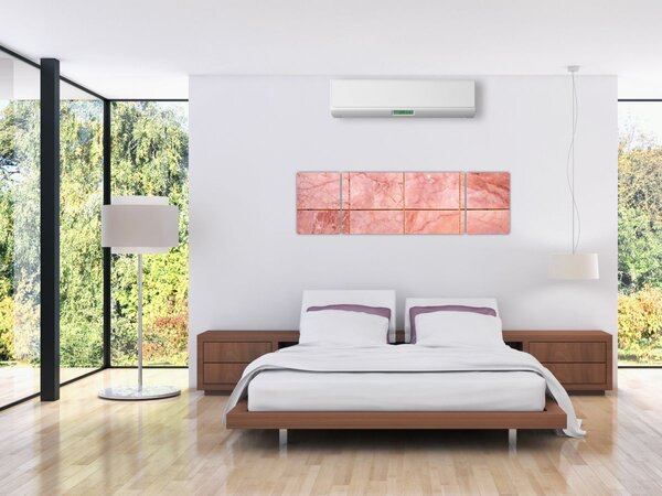 Obraz - Růžové, mramorované dlaždice (170x50 cm)
