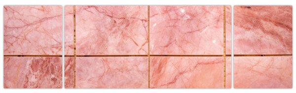 Obraz - Růžové, mramorované dlaždice (170x50 cm)