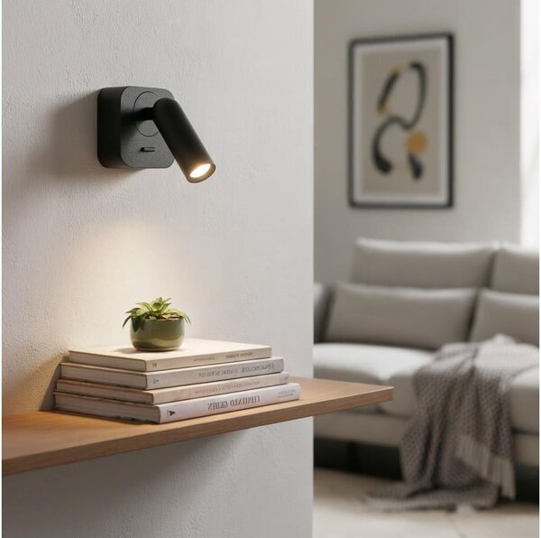 Ideal Lux - LED Nástěnné bodové svítidlo BEAN LED/3W/230V CRI 90 černá