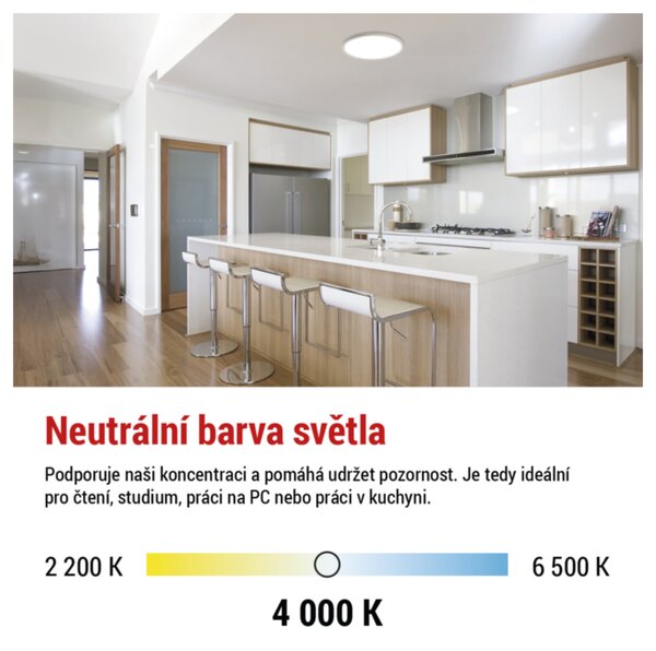 Stropní LED svítidlo FLORI bílá, průměr 30 cm