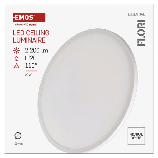 Stropní LED svítidlo FLORI bílá, průměr 42 cm