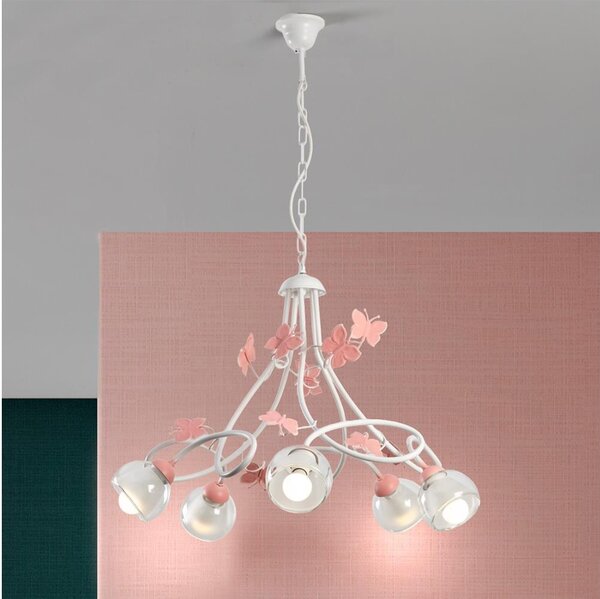 ONLI - Dětský lustr BUTTERFLY 5xE14/6W/230V