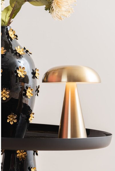 LED stmívatelná stolní lampa ve zlaté barvě s kovovým stínidlem (výška 20,5 cm) Rachel – Leitmotiv