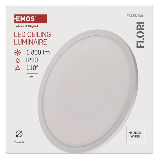 Stropní LED svítidlo FLORI bílá, průměr 30 cm