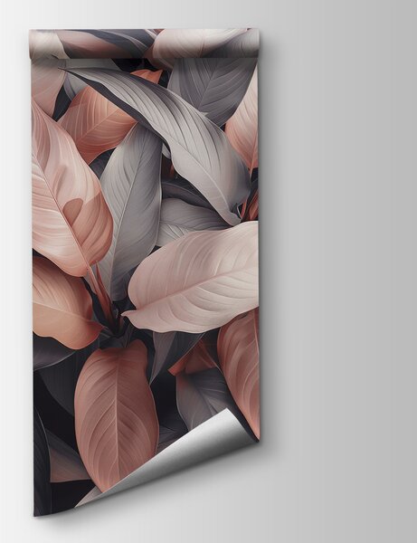 Fototapeta Skupina listů s růžovými a šedými listy, 3D listové fototapety, Populární fototapety, w01586 - Tapeko.co.cz
