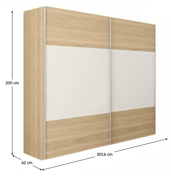 KONDELA Ložnicový komplet (postel 180x200 cm), dub sonoma / bílá, GABRIELA NEW
