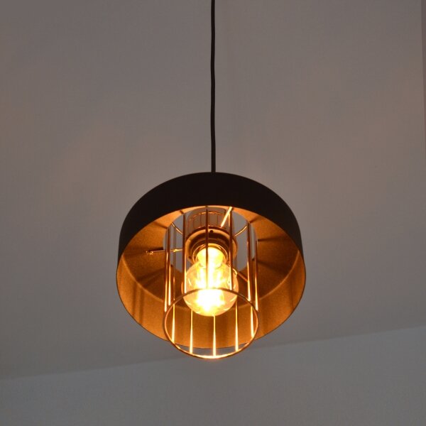 LED Lustr na lanku VOLTA 2xE27/15W/230V černá/rose gold