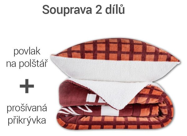 Prošívaná beránková souprava EBONY 2 ks