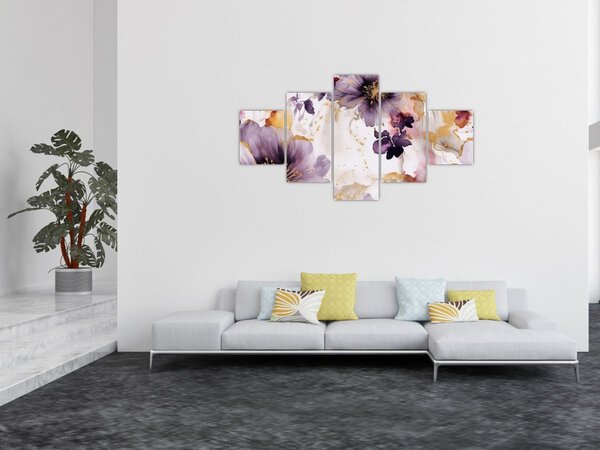 Obraz - Akvarelové květy (125x70 cm)