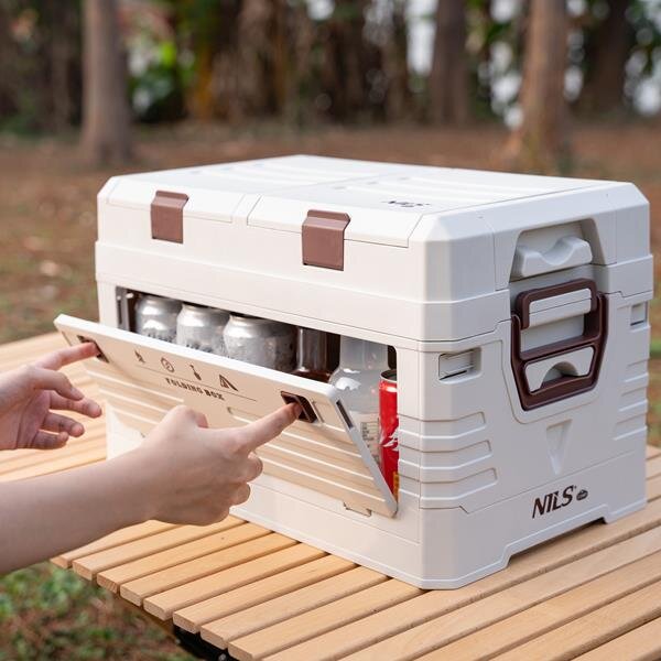 NCB4003 ŠEDÝ SKLÁDACÍ BOX S VÍKEM 42L NILS CAMP