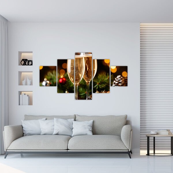 Obraz - Sklenice šampaňského (125x70 cm)