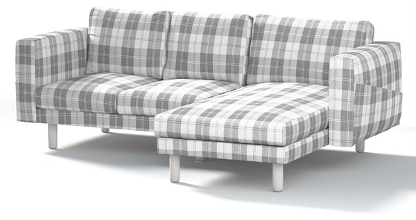 Potah na pohovku IKEA Norsborg 3-místná se šezlongem barva šedá látka pletený vzor, vzorované