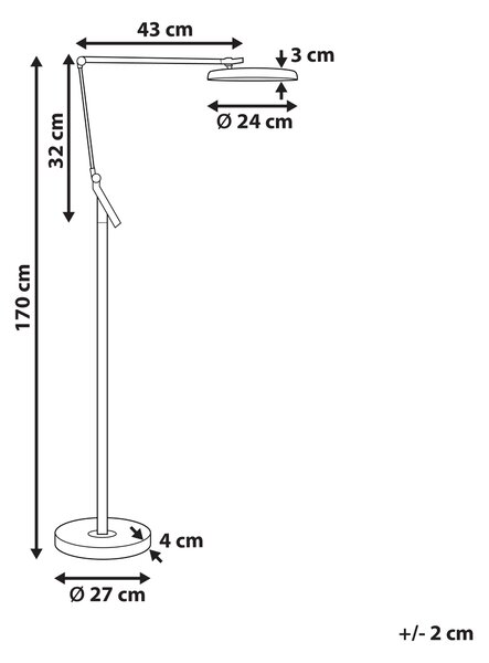 LED stojací lampa CARINA se stmívačem Kov Stříbrná