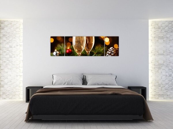 Obraz - Sklenice šampaňského (170x50 cm)