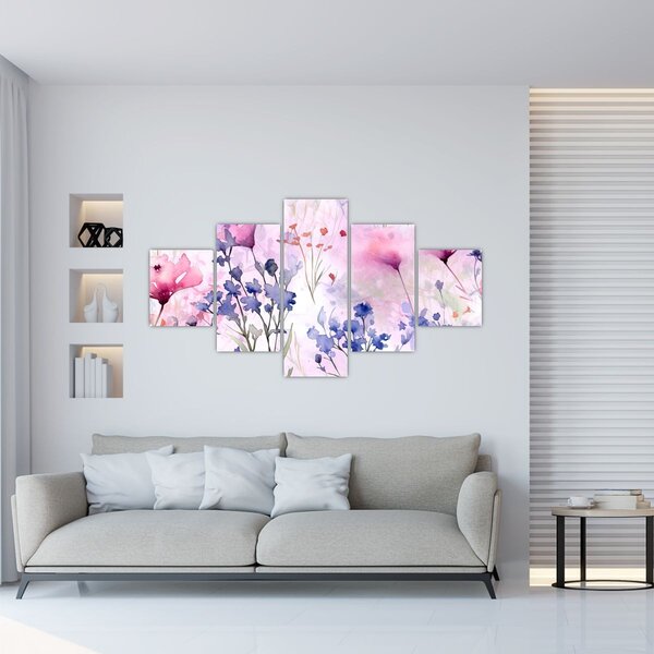 Obraz - Akvarelová louka (125x70 cm)